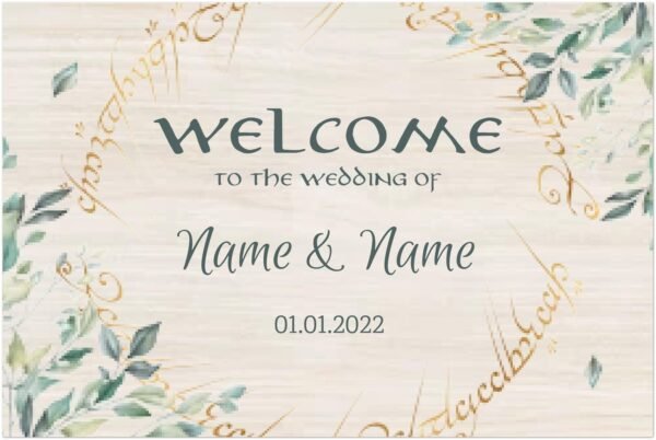 Lord of the Rings Wedding Welcome Sign - Image 3