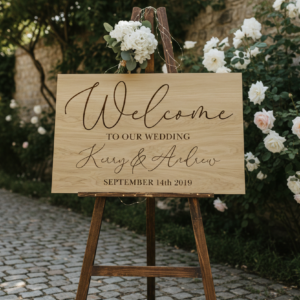 Oak Wedding Welcome Sign