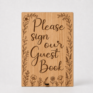 Please sign our guest book plaque
