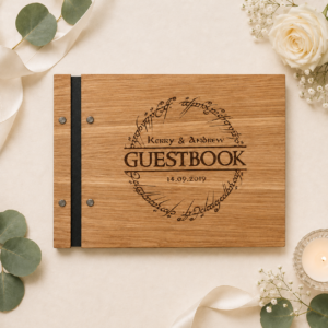 One Ring Wooden Wedding Guestbook