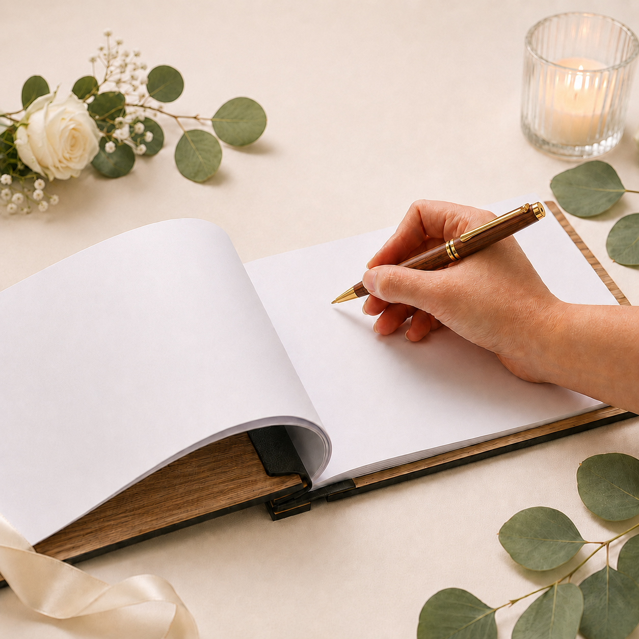 Fantasy Wood Wedding Guestbook - Image 3