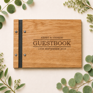Oak Wood Wedding Guestbook
