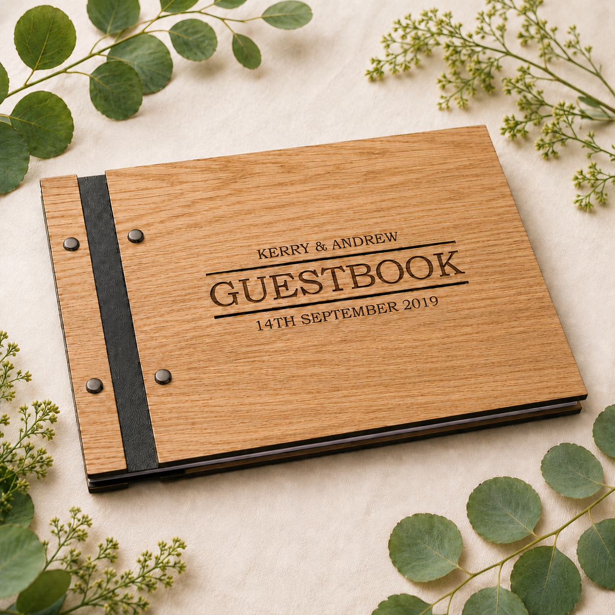 Oak Wood Wedding Guestbook - Image 3